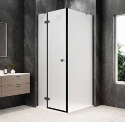 POLYSAN - GLOBE GUN METAL štvorcová sprchová zástena 900x900, matné sklo, ľavá (GB1090-3315MLGM)