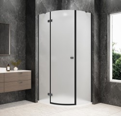 POLYSAN - GLOBE GUN METAL štvrťkruhová sprchová zástena 1000x800, matné sklo, ľavá (GB2180MLGM)