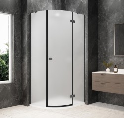 POLYSAN - GLOBE GUN METAL štvrťkruhová sprchová zástena 1000x800, matné sklo, pravé (GB2180MRGM)