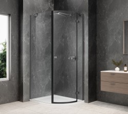 POLYSAN - GLOBE GUN METAL štvrťkruhová sprchová zástena 800x1000, číre sklo, pravé (GB2810RGM)