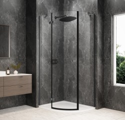 POLYSAN - GLOBE GUN METAL štvrťkruhová sprchová zástena 900x800, číre sklo, ľavá (GB2980LGM)