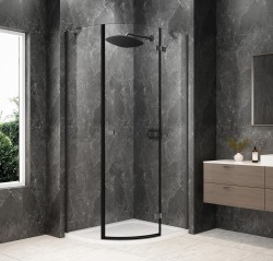 POLYSAN - GLOBE GUN METAL štvrťkruhová sprchová zástena 900x800, číre sklo, pravé (GB2980RGM)