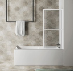 POLYSAN - KAGERA vaňová zástena s pneumatickým zdvihom, š.710, biela matná, číre sklo (30336W)