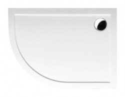 POLYSAN - RENA R sprchová vanička z liateho mramoru, štvrťkruh 100x80cm, R550, pravá, bi (76511)