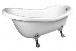 POLYSAN - RETRO voľne stojaca vaňa 147x69,5x67,5cm, nohy chróm, biela (85316)