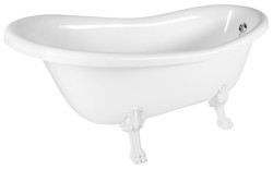 POLYSAN - RETRO voľne stojaca vaňa 157x76,5x73cm, biela, nohy biele (43218)