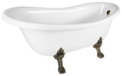 POLYSAN - RETRO voľne stojaca vaňa 157x76,5x73cm, biela, nohy bronz (43228)