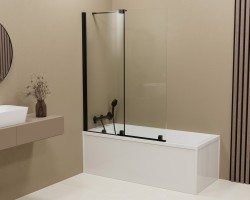 POLYSAN - ROLLS BLACK vaňová zástena 1000x1500, číre sklo (BS-R100B)