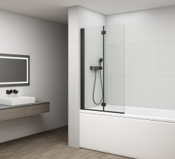 POLYSAN - ROTA BLACK vaňová zástena skladacia 900, číre sklo (FB900)