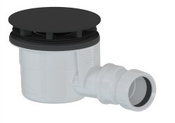 POLYSAN - Sifón sprchovej vaničky, priemer 90, DN40, krytka čierna mat (17911B)