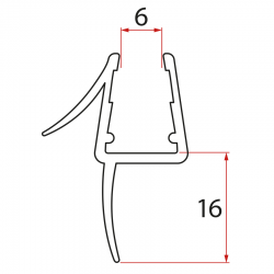 POLYSAN - Spodné tesnenie dvere štvrťkruh, 6, 690 (NDGL6590)