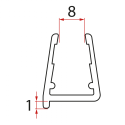 POLYSAN - Spodné tesnenie pod pevné sklo 8, 1000 (NDRL03)