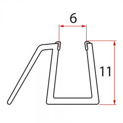 POLYSAN - Spodné tesnenie pre otočné sklo 6 1000  (NDGE03)