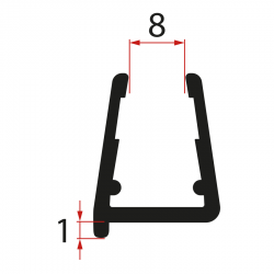 POLYSAN - Spodné tesnenie pre otočné sklo 8 1000  (NDRL03B)