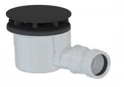 POLYSAN - Vaničkový sifón, priemer 90, DN40, krytka čierna mat (17911B)