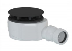 POLYSAN - Vaničkový sifón, priemer 90, DN40, nízky, krytka čierna mat (17916B)