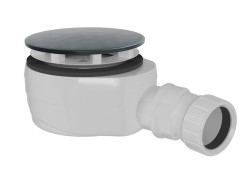 POLYSAN - Vaničkový sifón, priemer 90, DN40, nízky, krytka gun metal (17916GM)