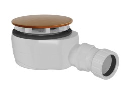 POLYSAN - Vaničkový sifón, priemer 90, DN40, nízky, krytka meď mat (17916PG)