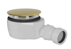 POLYSAN - Vaničkový sifón, priemer 90, DN40, nízky, krytka zlato mat (17916GB)