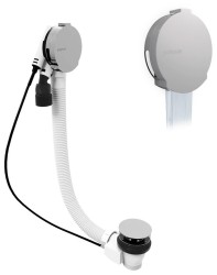 POLYSAN - Vanová súprava s napustením, bowdenovým mechanizmom, dĺžka 800, zátka 72, chróm (71853)