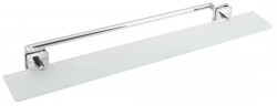 POLYSAN - X-SQUARE polica s držiakom osušky na sklenenú zástenu, chróm (XQ458)