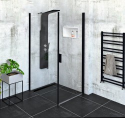 POLYSAN - ZOOM Black obdĺžniková sprchová zástena 800x900 L/P varianta (ZL1280BZL3290B)