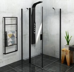 POLYSAN - ZOOM Black štvorcová sprchová zástena 1000x1000 L/P varianta (ZL1310BZL3210B)