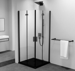 POLYSAN - ZOOM BLACK štvorcová sprchová zástena 800x800, rohový vstup (ZL4815BL-02)