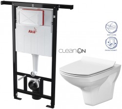 Předstěnový instalační systém bez tlačítka + WC CERSANIT CLEANON CARINA + SEDÁTKO (AM102/1120 X CA3)