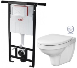 Předstěnový instalační systém bez tlačítka + WC CERSANIT DELFI + SOFT SEDÁTKO (AM102/1120 X DE2)