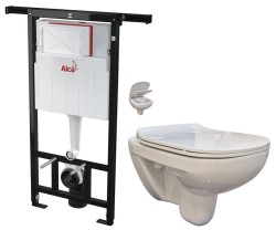 Predstenový inštalačný systém bez tlačidla + WC bez oplachového kruhu Edge + SEDADLO (AM102/1120 X EG1)