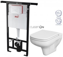 Predstenový inštalačný systém bez tlačidla + WC CERSANIT CLEANON COLOUR + SEDADLO (AM102/1120 X CN1)