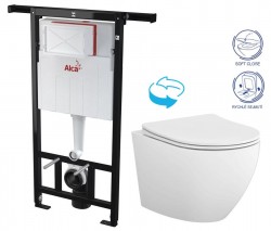 Predstenový inštalačný systém bez tlačidla + WC CERSANIT DESSE VORTEX + SEDADLO (AM102/1120 X ES1)