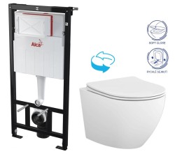 Predstenový inštalačný systém bez tlačidla + WC CERSANIT DESSE VORTEX /VÍROVÉ SPLACH/  + SEDADLO (AM101/1120 X ES1)