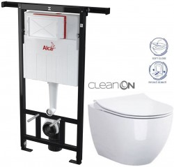 Predstenový inštalačný systém bez tlačidla + WC CERSANIT ZEN CLEANON + SEDADLO (AM102/1120 X HA1)