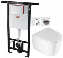 Predstenový inštalačný systém bez tlačidla + WC DEANTE Jasmin so sedadlom RIMLESS (AM102/1120 X JA1)