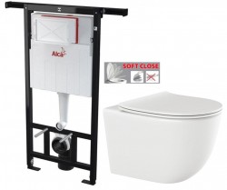 Predstenový inštalačný systém bez tlačidla + WC INVENA TINOS  + SEDADLO (AM102/1120 X NO1)