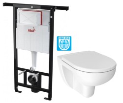 Predstenový inštalačný systém bez tlačidla + WC JIKA LYRA PLUS RIMLESS + SEDADLO duraplastu (AM102/1120 X LY1)