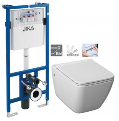 predstenový inštalačný systém bez tlačidla + WC JIKA PURE + SEDADLO SLOWCLOSE duraplast (H895652 X PU2)