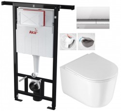 Predstenový inštalačný systém s chrómovým tlačidlom M1721 + WC DEANTE Jasmin so sedadlom RIMLESS (AM102/1120 M1721 JA1)