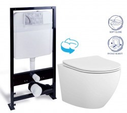 PRIM predstenový inštalačný systém bez tlačidla + WC CERSANIT DESSE VORTEX + SEDADLO (PRIM_20/0026 X ES1)