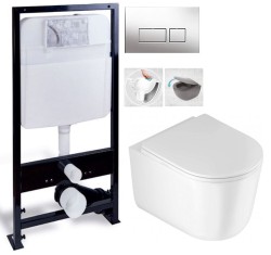 PRIM predstenový inštalačný systém s chrómovým tlačidlom 20/0041 + WC DEANTE Jasmin so sedadlom RIMLESS /VÍROVÉ SPLACH/ (PRIM_20/0026 41 JA1)