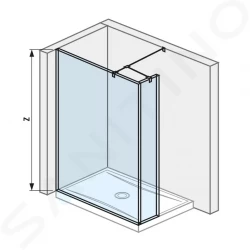 Pure Sklenená stena bočná 130 cm na sprchovú vaničku 130 cmx80 cm a 130 cmx90 cm, s úpravou Jika Perla Glass, 1300 mm x 200 mm x 2000 mm (H2674270026681)