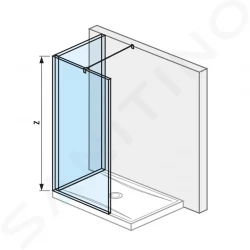 Pure Sklenená stena L 120 cmx90 cm na sprchovú vaničku 120 cmx90 cm, s úpravou Jika Perla Glass, 1200 mm x 200 mm x 2000 mm (H2694220026681)