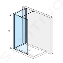 Pure Sklenená stena L 130 cmx80 cm na sprchovú vaničku 130 cmx80 cm, s úpravou Jika Perla Glass, 1300 mm x 200 mm x 2000 mm (H2694230026681)