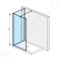 Pure Sklenená stena L 130 cmx90 cm na sprchovú vaničku 130 cmx90 cm, s úpravou Jika Perla Glass, 1300 mm x 200 mm x 2000 mm (H2694240026681)