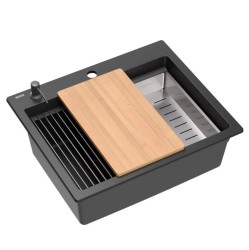 Quadron - Granitový drez KURT 110 WORKSTATION Black (ZLE-09600)