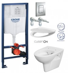 Rapid SL pre závesné WC 38528SET s chrómovou doskou + WC CERSANIT CLEANON PARVA + SEDADLO (38772001 PA2)