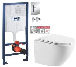 Rapid SL pre závesné WC 38528SET s chrómovou doskou + WC INVENA LIMNOS /VÍROVÉ SPLACH/ WITH SOFT  se sedlem RIMLESS (38772001 LI1)