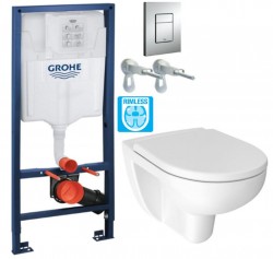 Rapid SL pre závesné WC 38528SET s chrómovou doskou + WC JIKA LYRA PLUS RIMLESS + SEDADLO duraplastu (38772001 LY1)